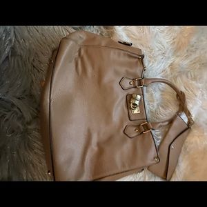 Beige locket purse with wallet multiple compartments durable